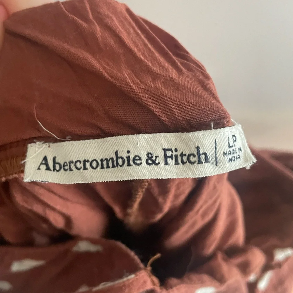 Abercrombie & Fitch Rust Brown Polka Dot Maxi Dress